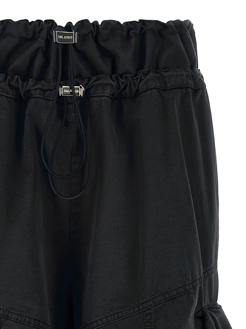 The Attico Black Cotton Cargo Pants for Women