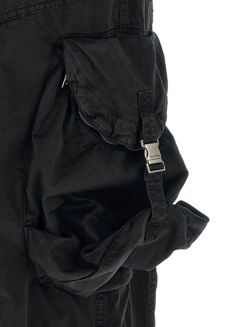 The Attico Black Cotton Cargo Pants for Women