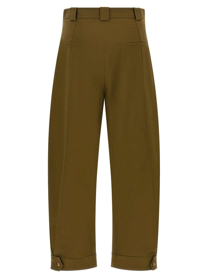 Max Mara MxmAdorni Bicolor Cotton Cropped Pants