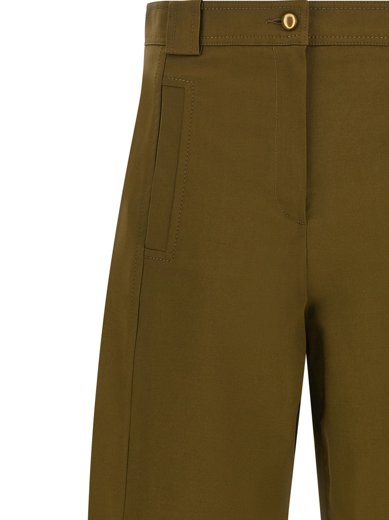 Max Mara MxmAdorni Bicolor Cotton Cropped Pants