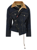 Dsquared² Blue Cotton Denim Jacket - Wrap Over Style