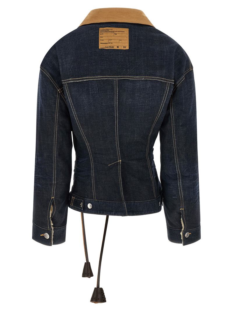 Dsquared² Blue Cotton Denim Jacket - Wrap Over Style