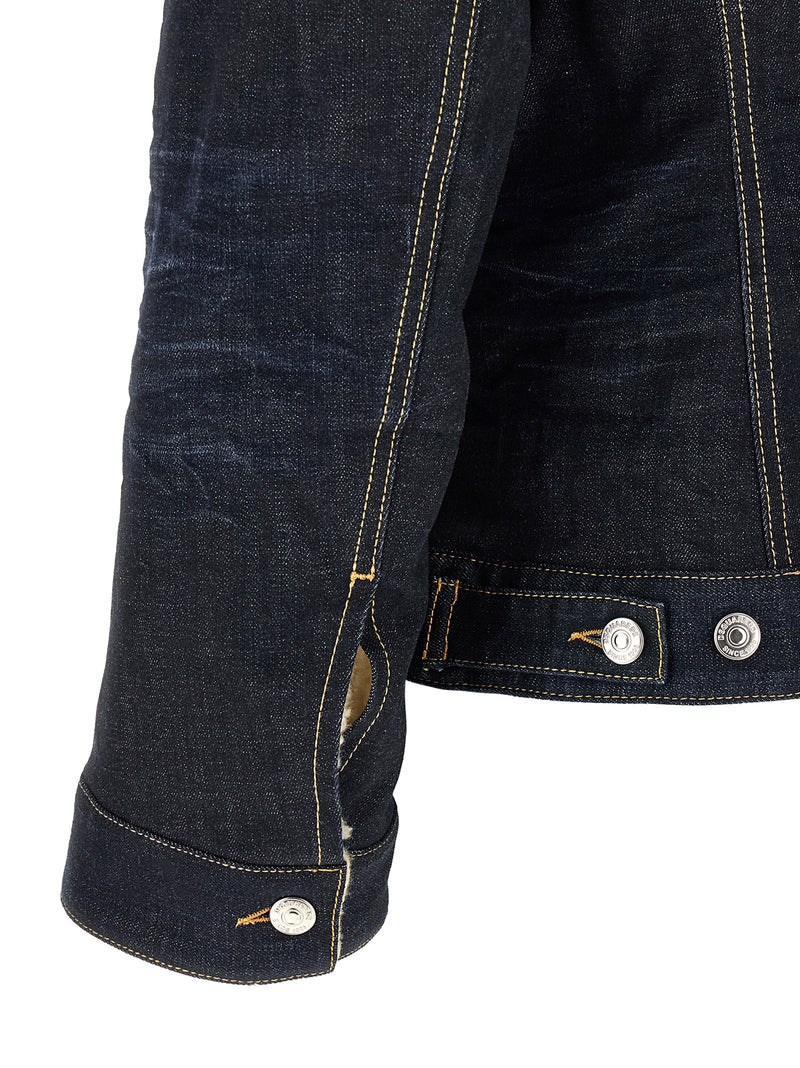 Dsquared² Blue Cotton Denim Jacket - Wrap Over Style