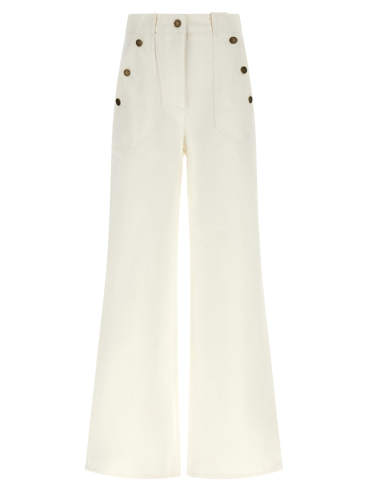 Max Mara MxmBadesse White Cotton Flared Pants