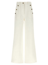 Max Mara MxmBadesse White Cotton Flared Pants