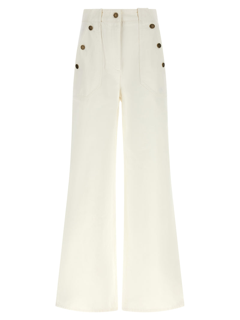 Max Mara MxmBadesse White Cotton Flared Pants