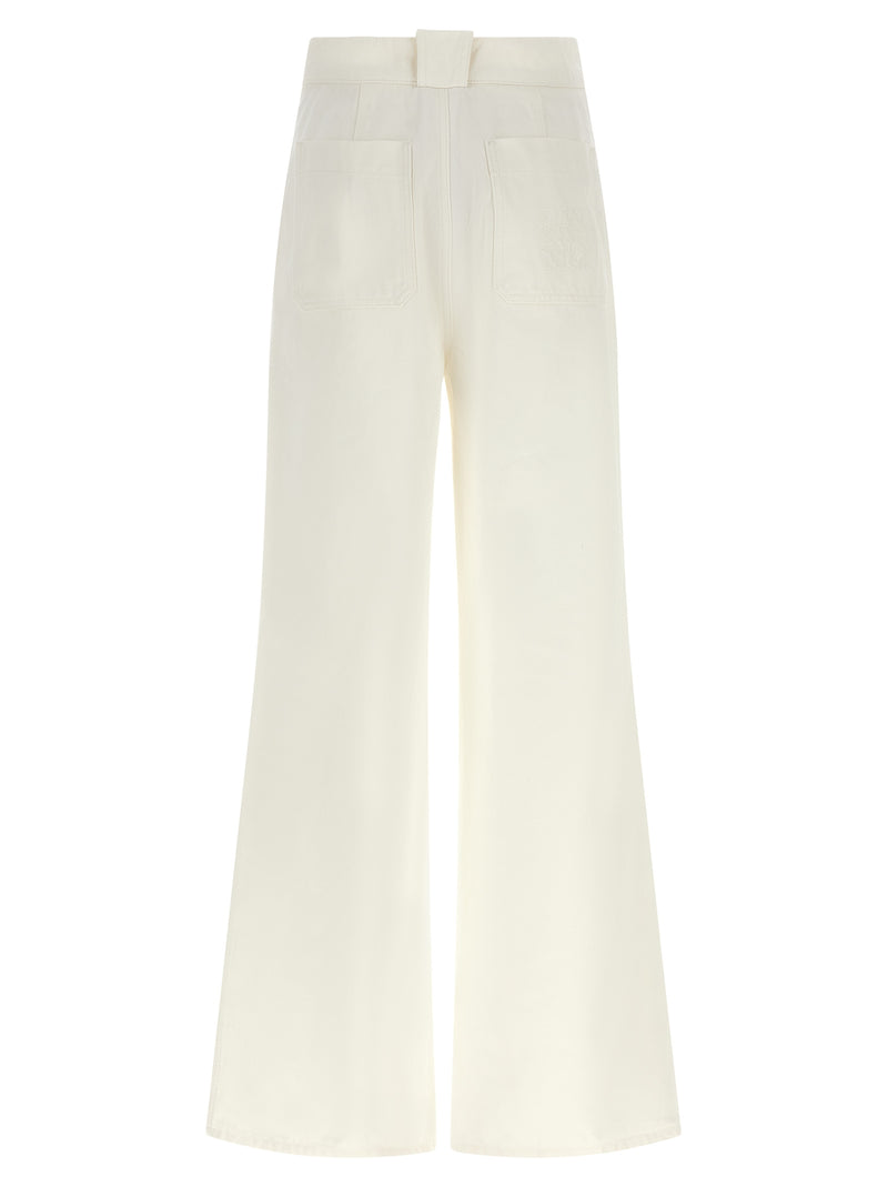 Max Mara MxmBadesse White Cotton Flared Pants