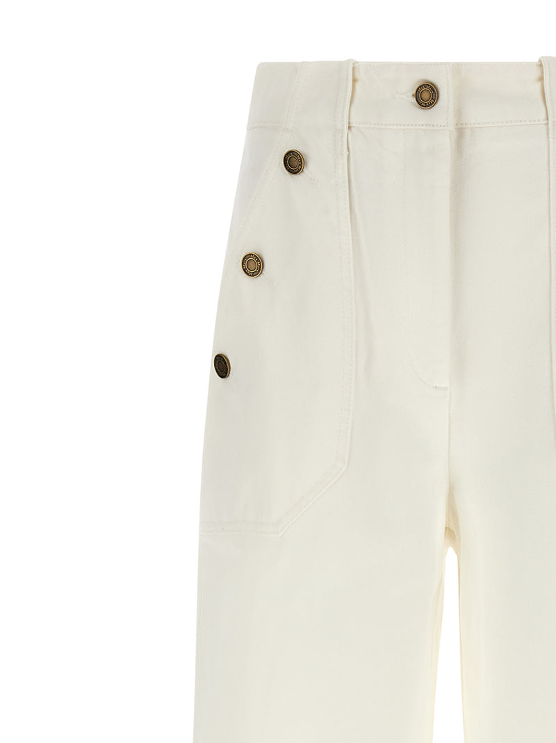 Max Mara MxmBadesse White Cotton Flared Pants