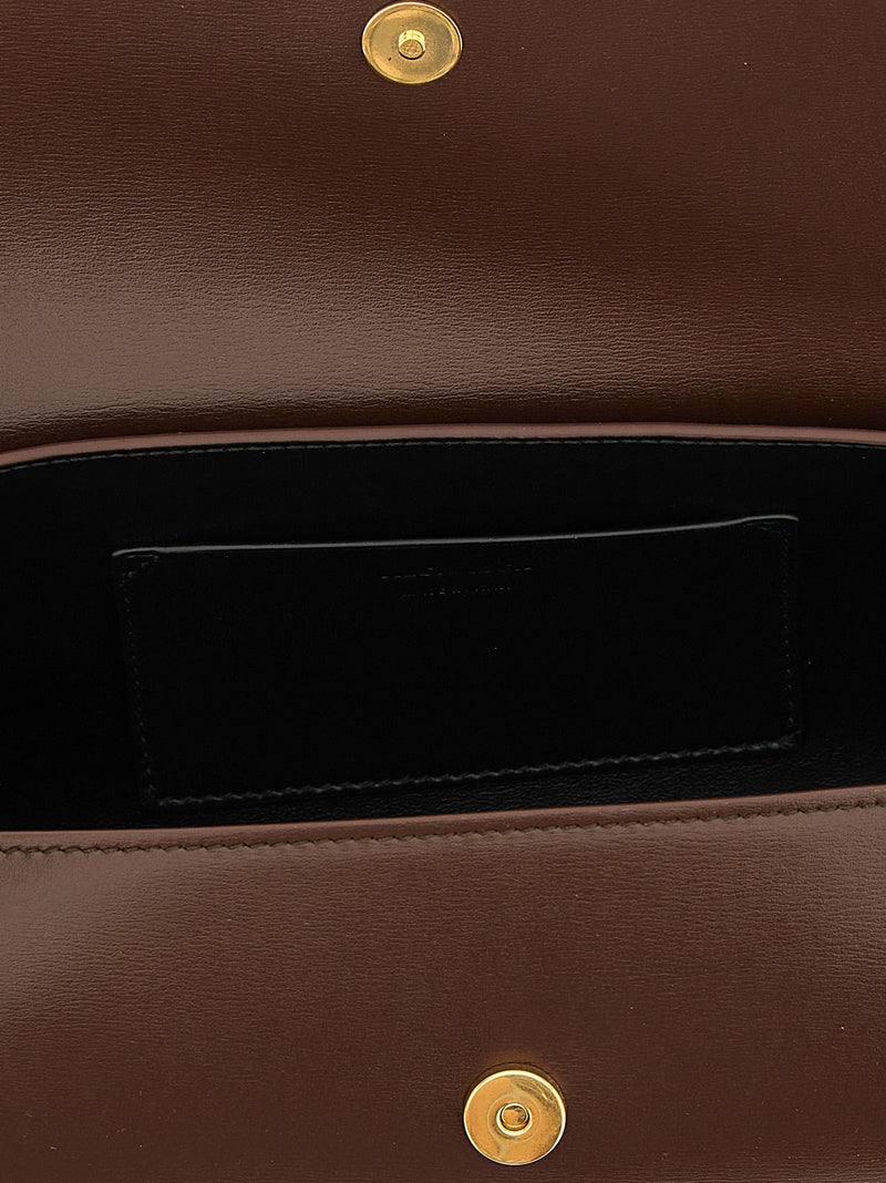 Jil Sander Cannolo Brown Calfskin Shoulder Bag