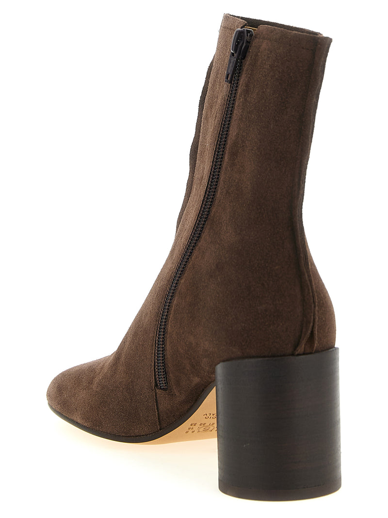 MM6 Maison Margiela Brown Cowhide Ankle Boots for Women