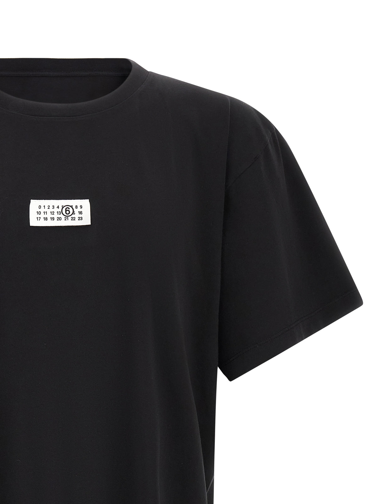 MM6 Maison Margiela Black Cotton T-Shirt for Men