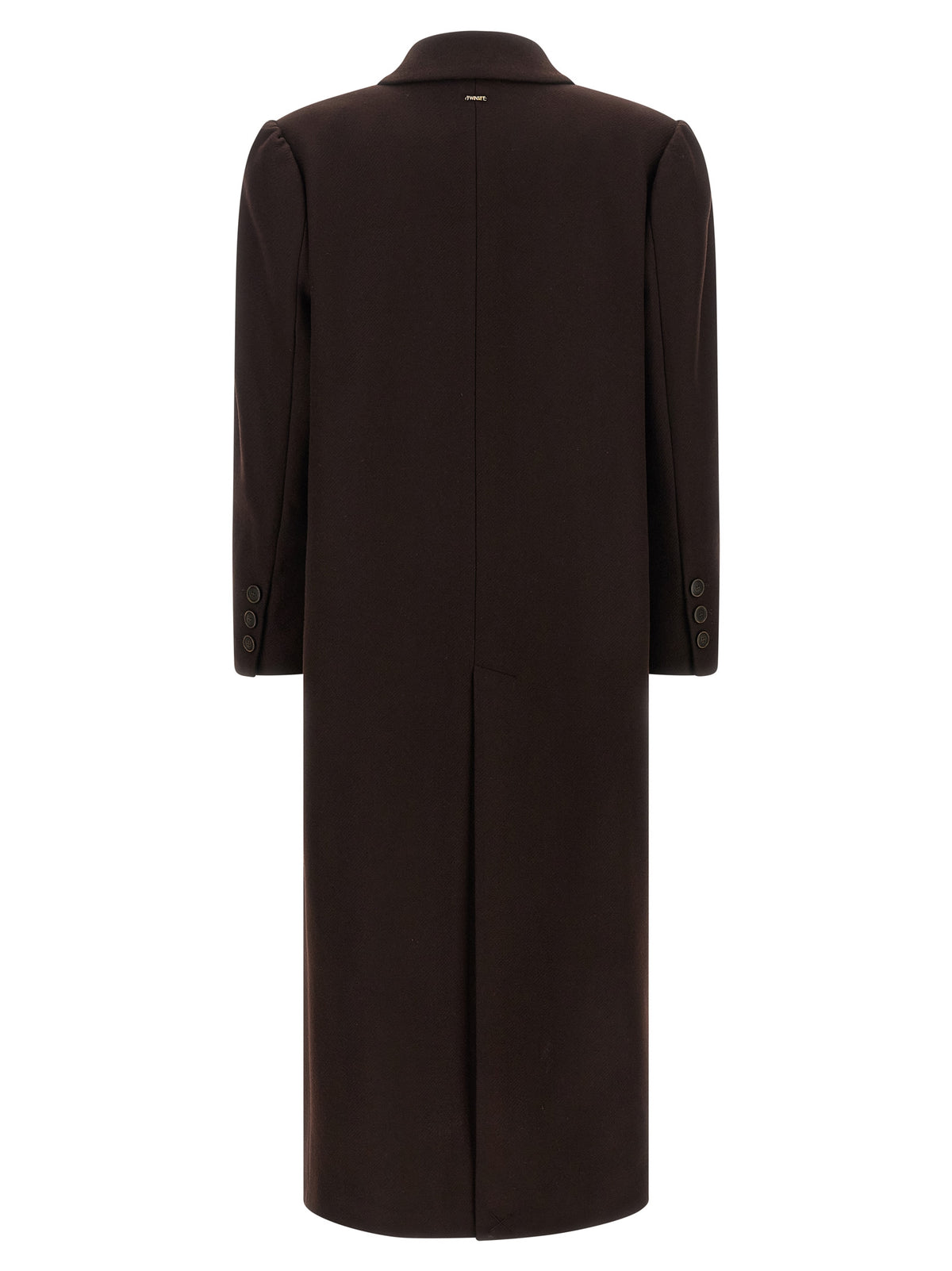 Twinset Brown Wool Coat - Elegant & Trendy Women's Outerwear