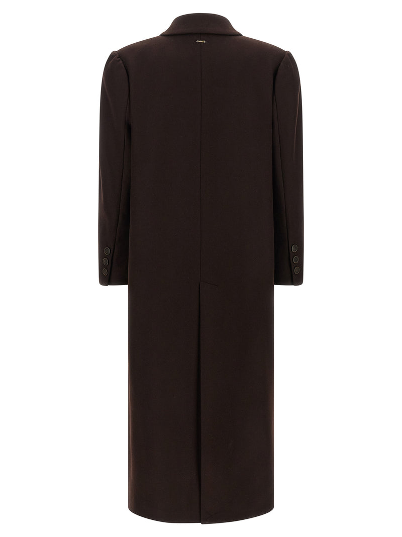 Twinset Brown Wool Coat - Elegant and Stylish
