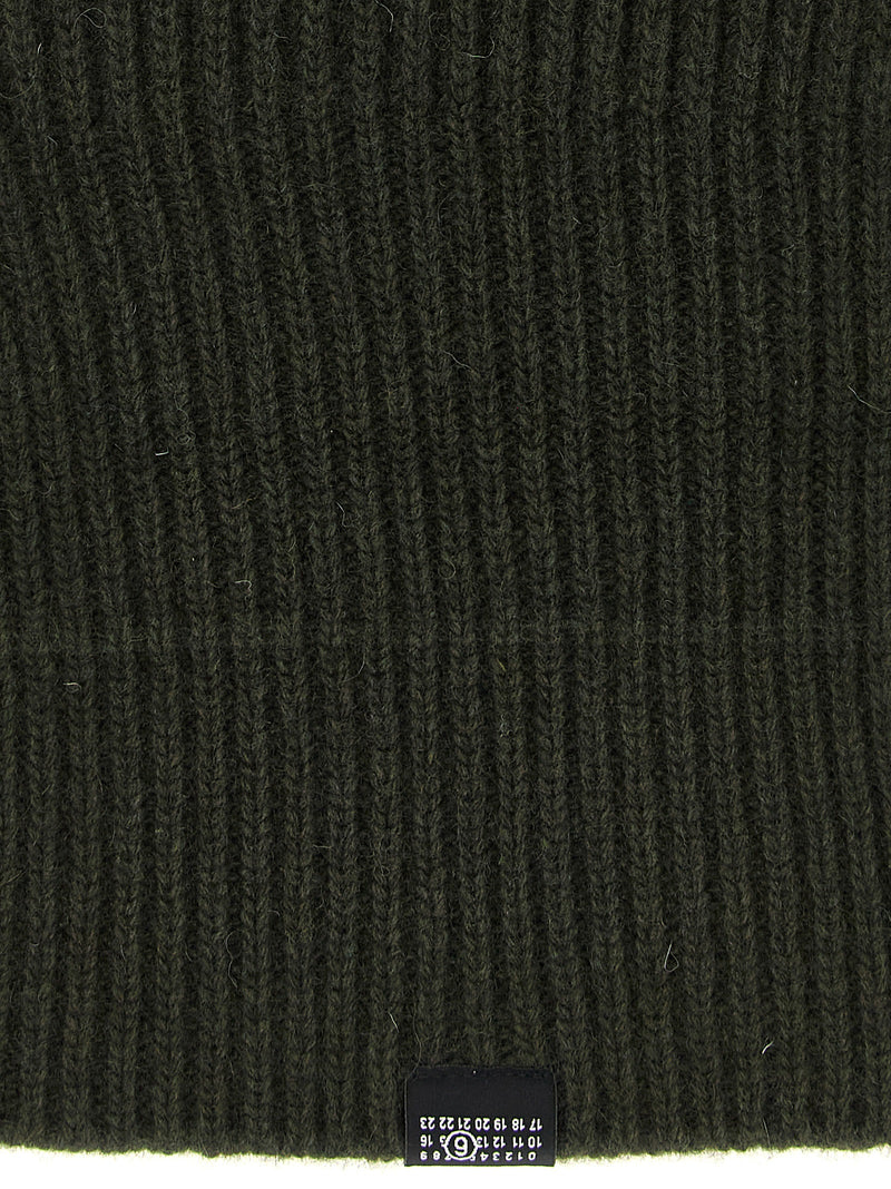 MM6 Maison Margiela Bicolor Wool Beanie - Green