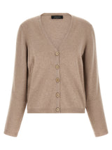 Fabiana Filippi Beige Virgin Wool Cardigan - Elegant Italian Design