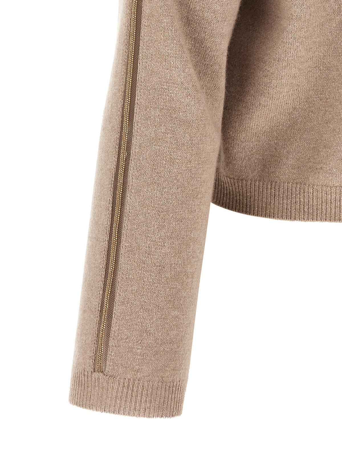 Fabiana Filippi Beige Virgin Wool Cardigan - Elegant Italian Design