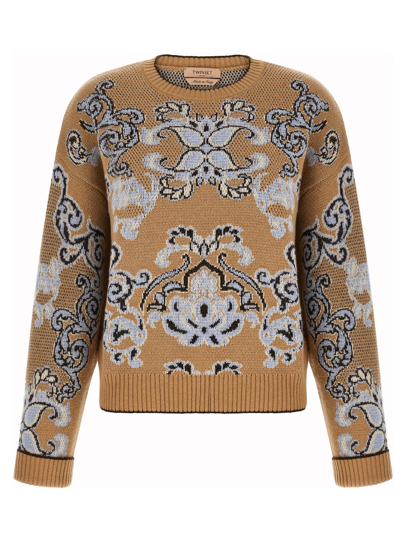 Twinset Brown Wool Cardigan - Sophisticated Elegance