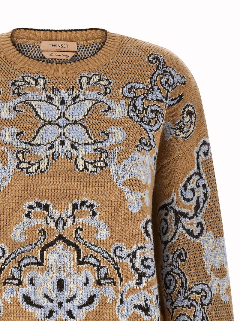 Twinset Brown Wool Cardigan - Sophisticated Elegance