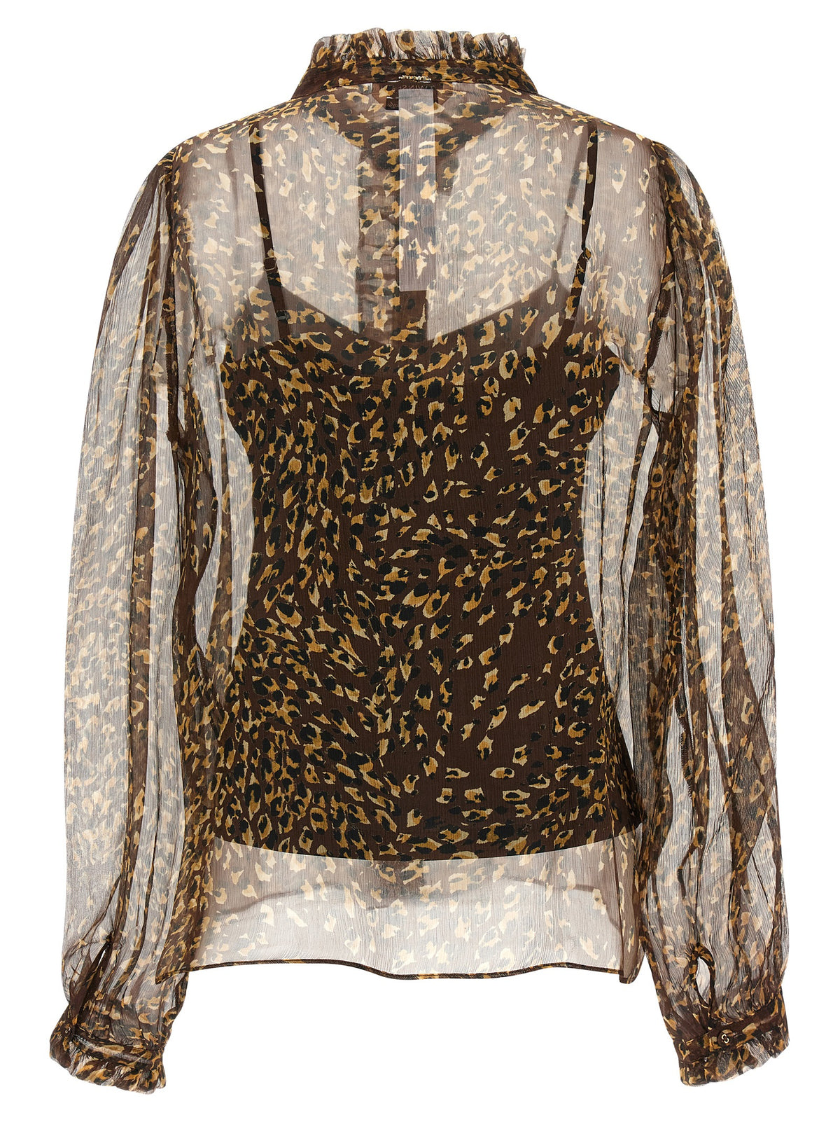 Twinset Brown Polyester Blouse - Elegant Animal Print