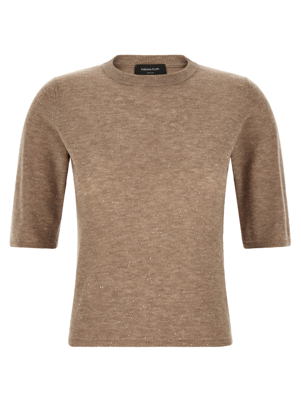 Fabiana Filippi Beige Wool T-Shirt - Elegant Knitwear