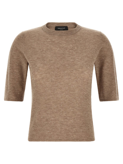 Fabiana Filippi Beige Wool T-Shirt