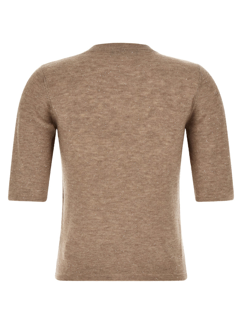 Fabiana Filippi Beige Wool T-Shirt - Elegant Knitwear
