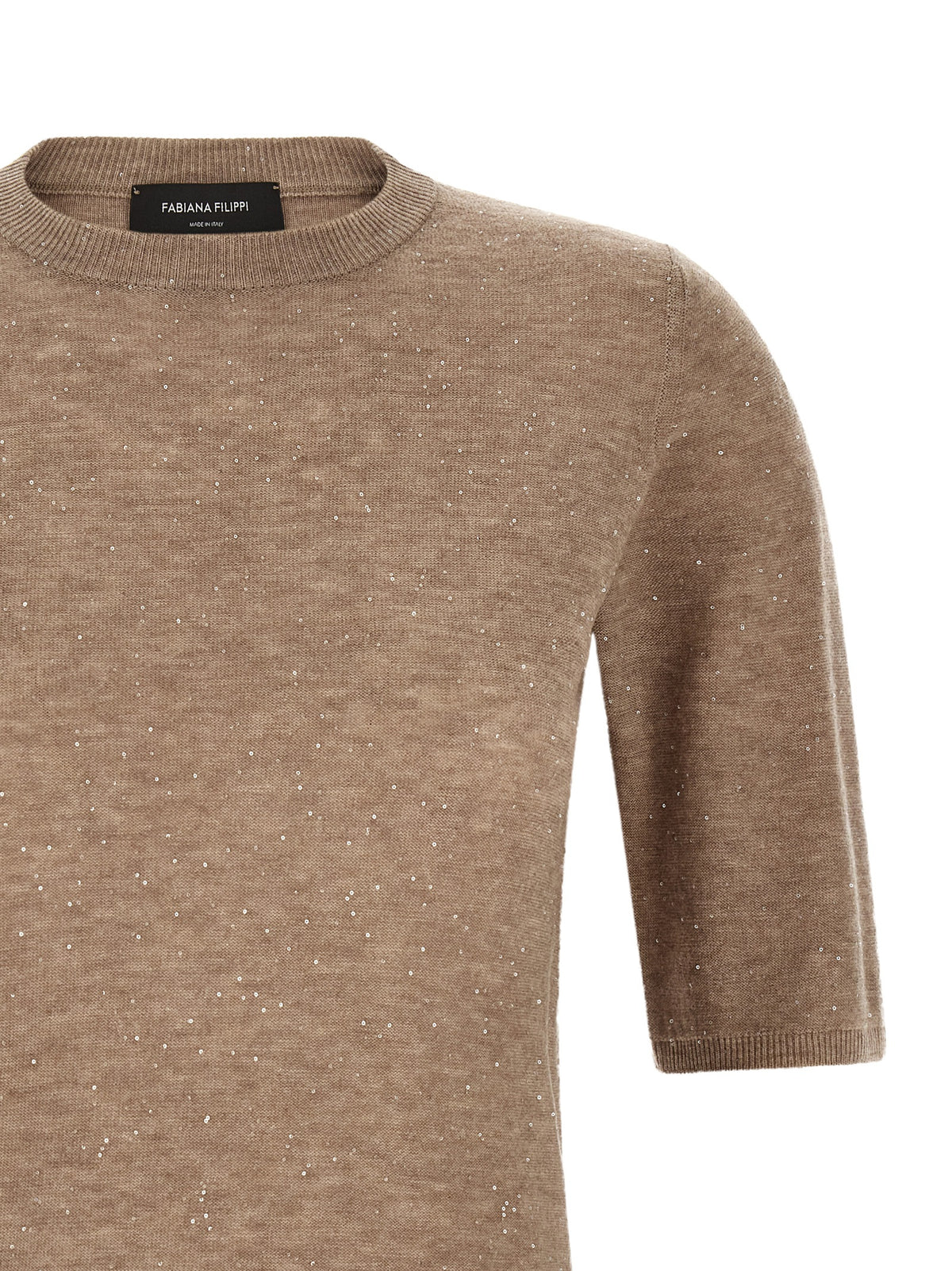 Fabiana Filippi Beige Wool T-Shirt - Elegant Knitwear