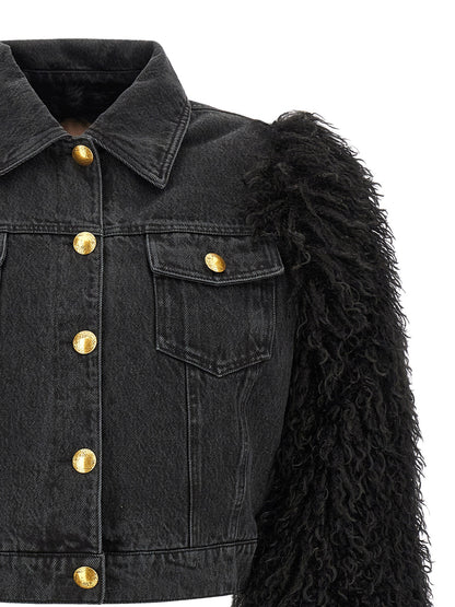 Twinset Black Cotton Denim Jacket