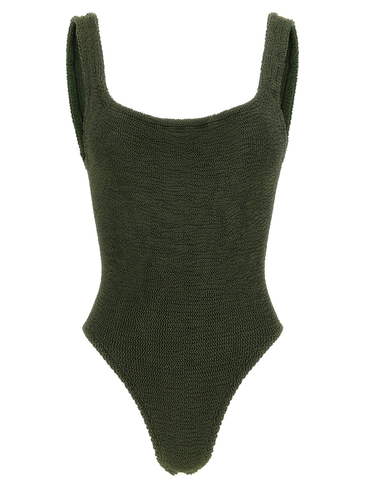 Hunza G Bicolor Polyamide One-Piece Swimsuit - Metallic Khaki