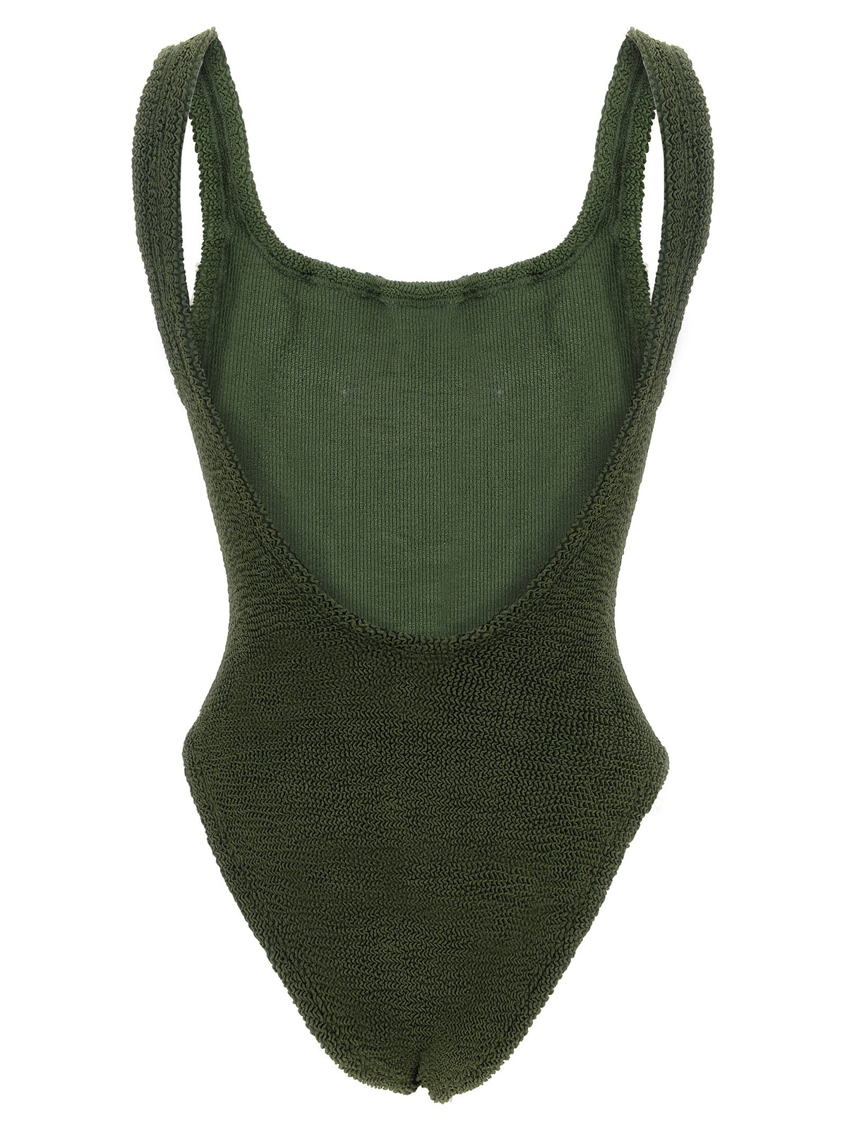 Hunza G Bicolor Polyamide One-Piece Swimsuit - Metallic Khaki