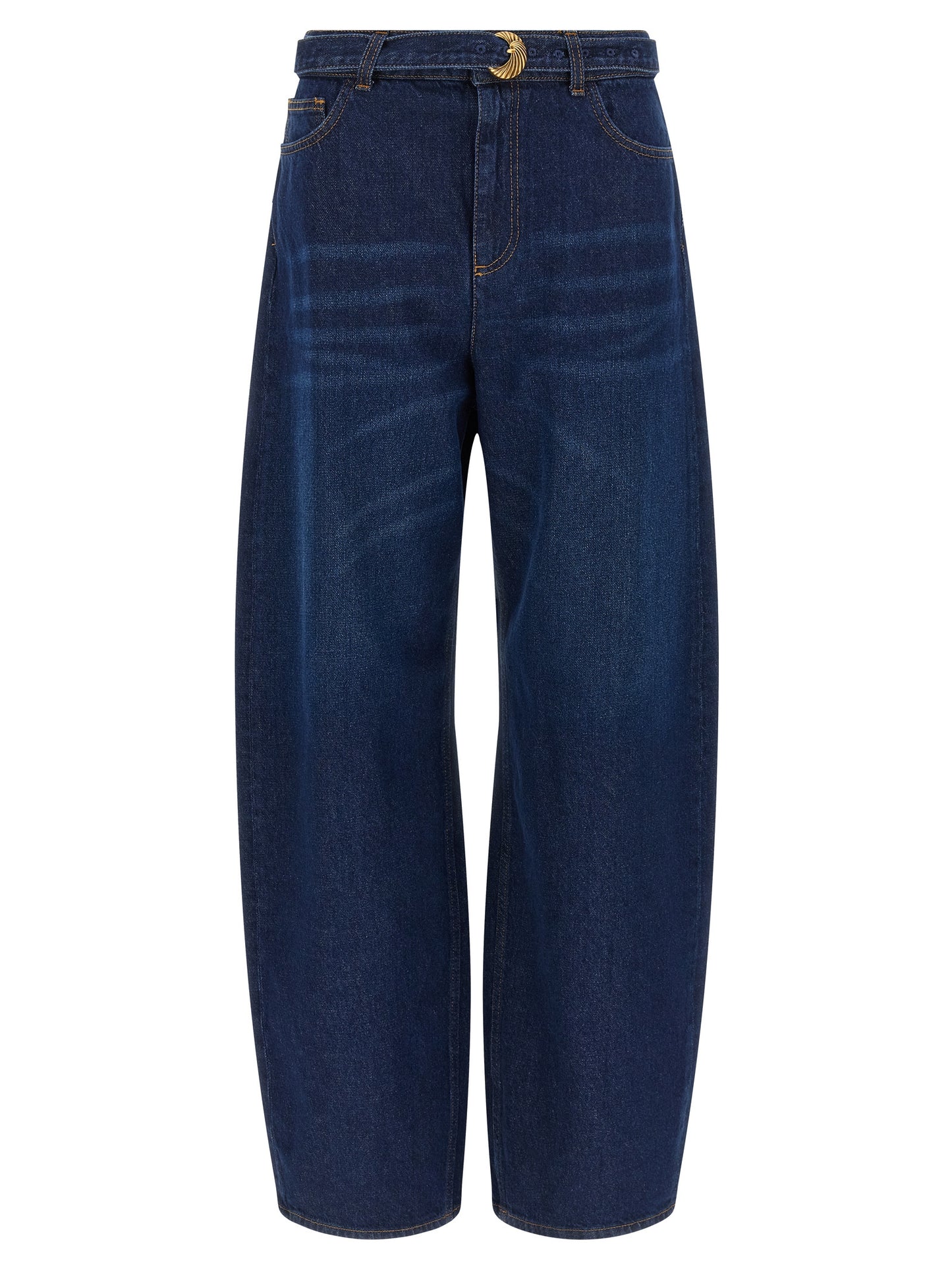 Twinset Blue Cotton High-Waisted Jean