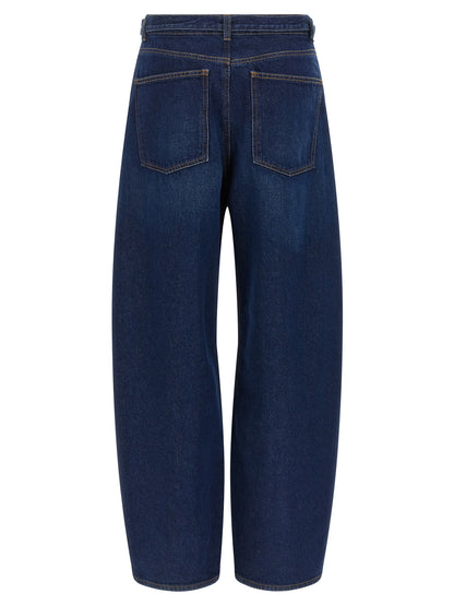 Twinset Blue Cotton High-Waisted Jean