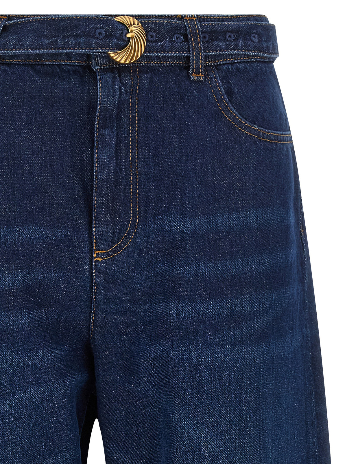 Twinset Blue Cotton High-Waisted Jeans for Women