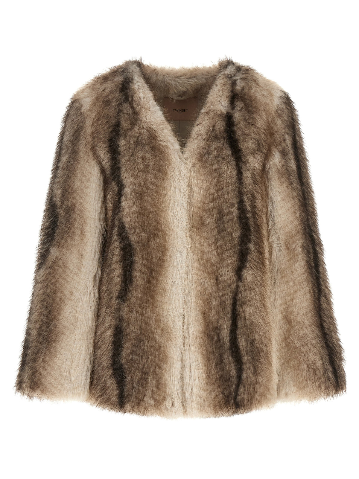 Twinset Brown Polyester Full-Length Jacket for Women