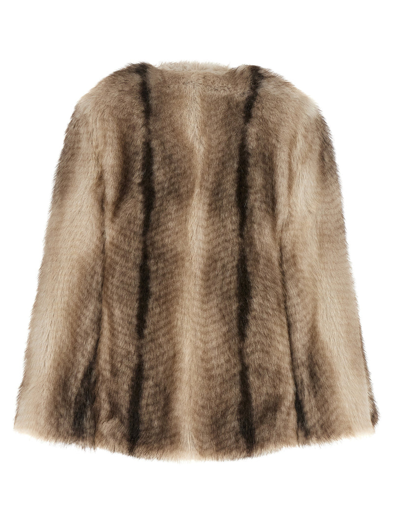 Twinset Brown Polyester Full-Length Jacket - Avant-Garde Elegance