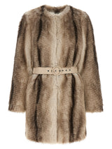 Twinset Eco-Fur Brown Coat for Women