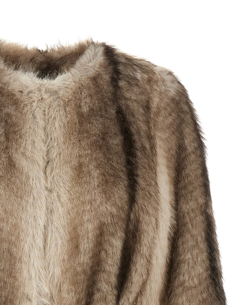 Twinset Eco-Fur Brown Coat for Women
