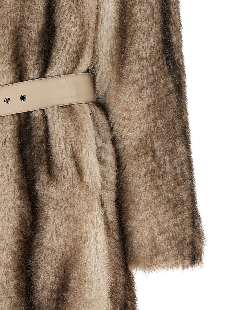 Twinset Eco-Fur Brown Coat for Women