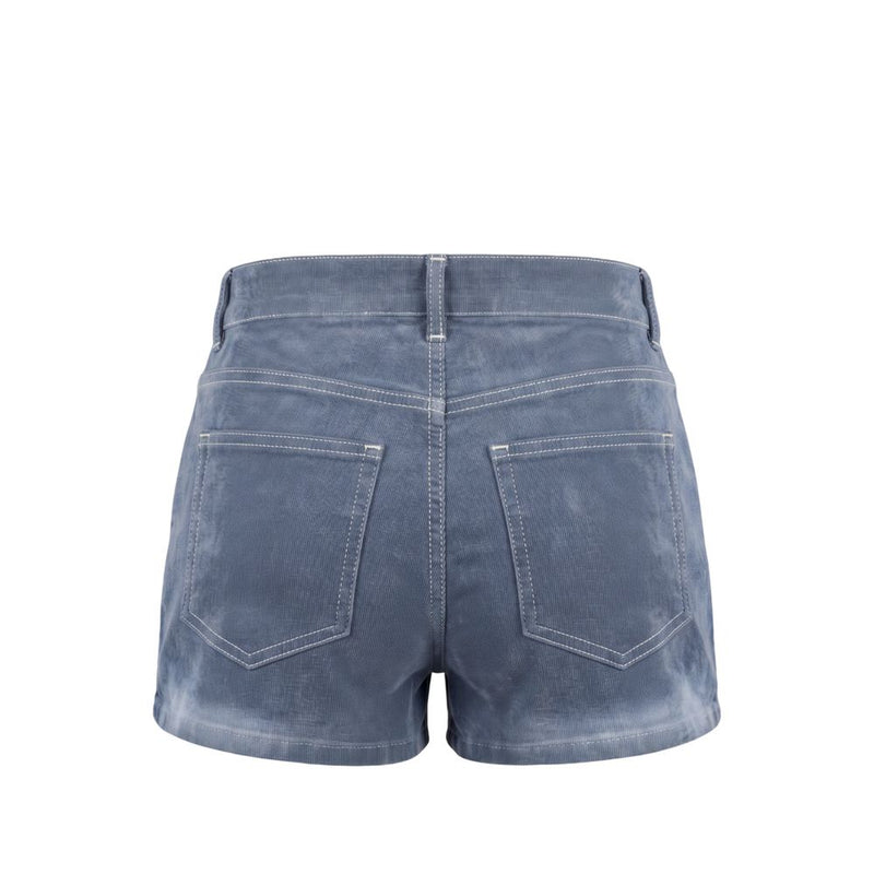 Mr&Mrs Italy Blue Cotton Women Shorts - Chic High-Waisted Design