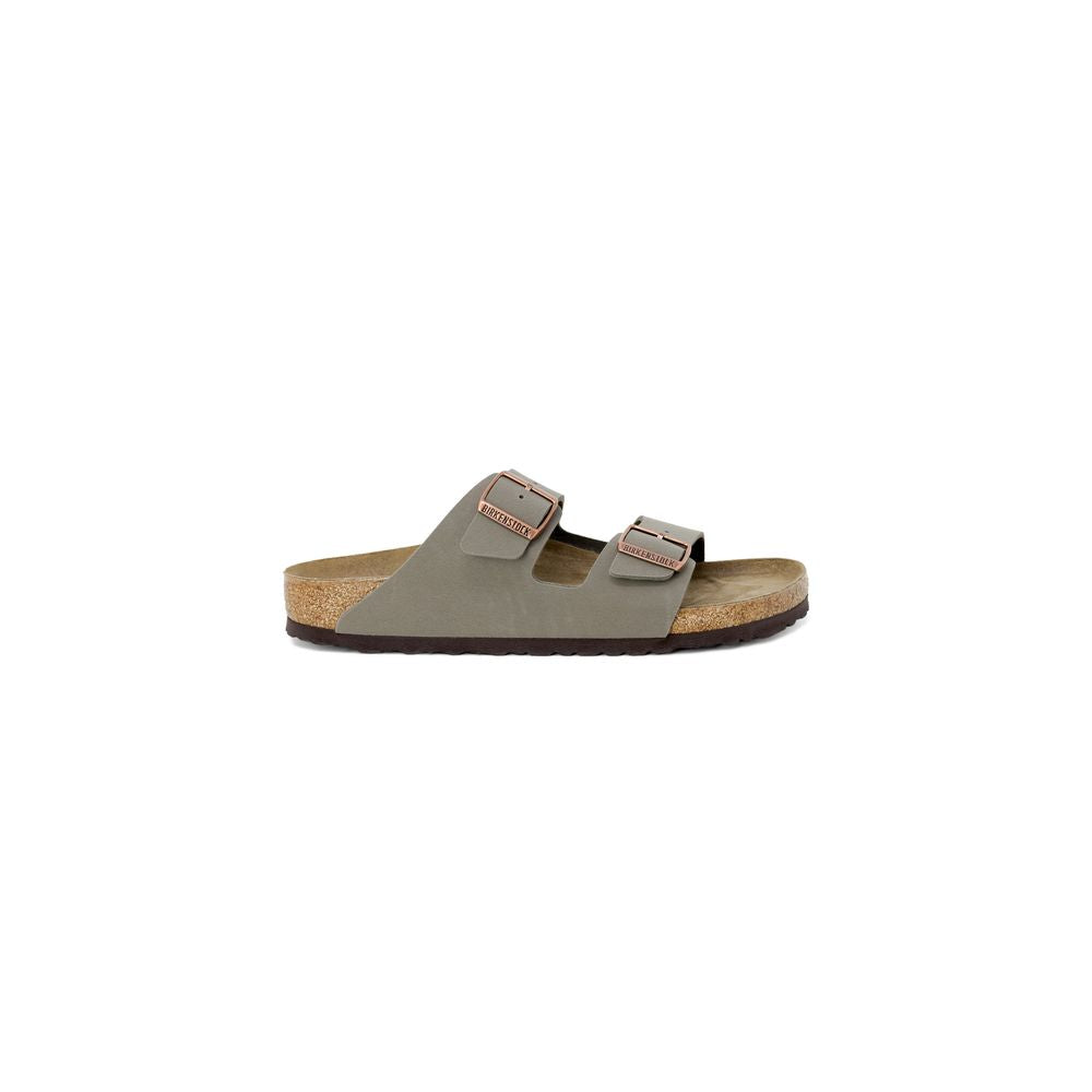 Birkenstock Arizona BS Gray Leather Flat Sandals for Women