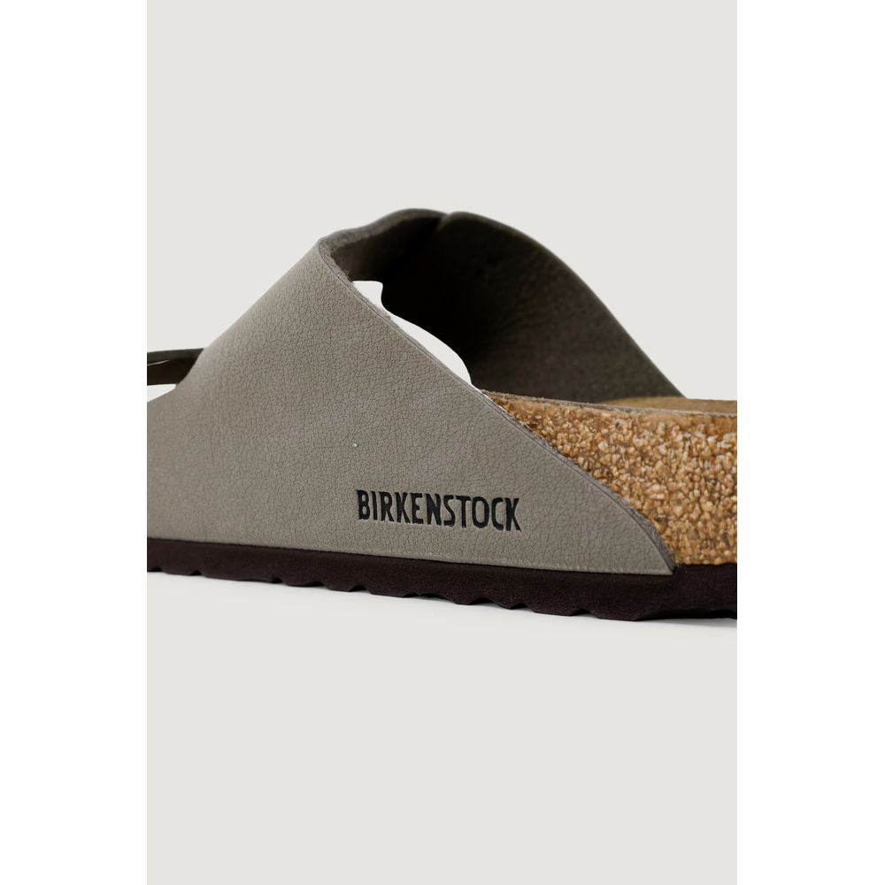 Birkenstock Arizona BS Gray Leather Flat Sandals for Women