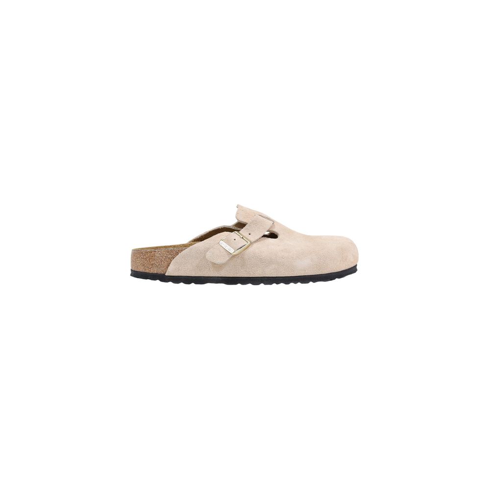 Birkenstock Boston Beige Suede Leather Clogs for Women