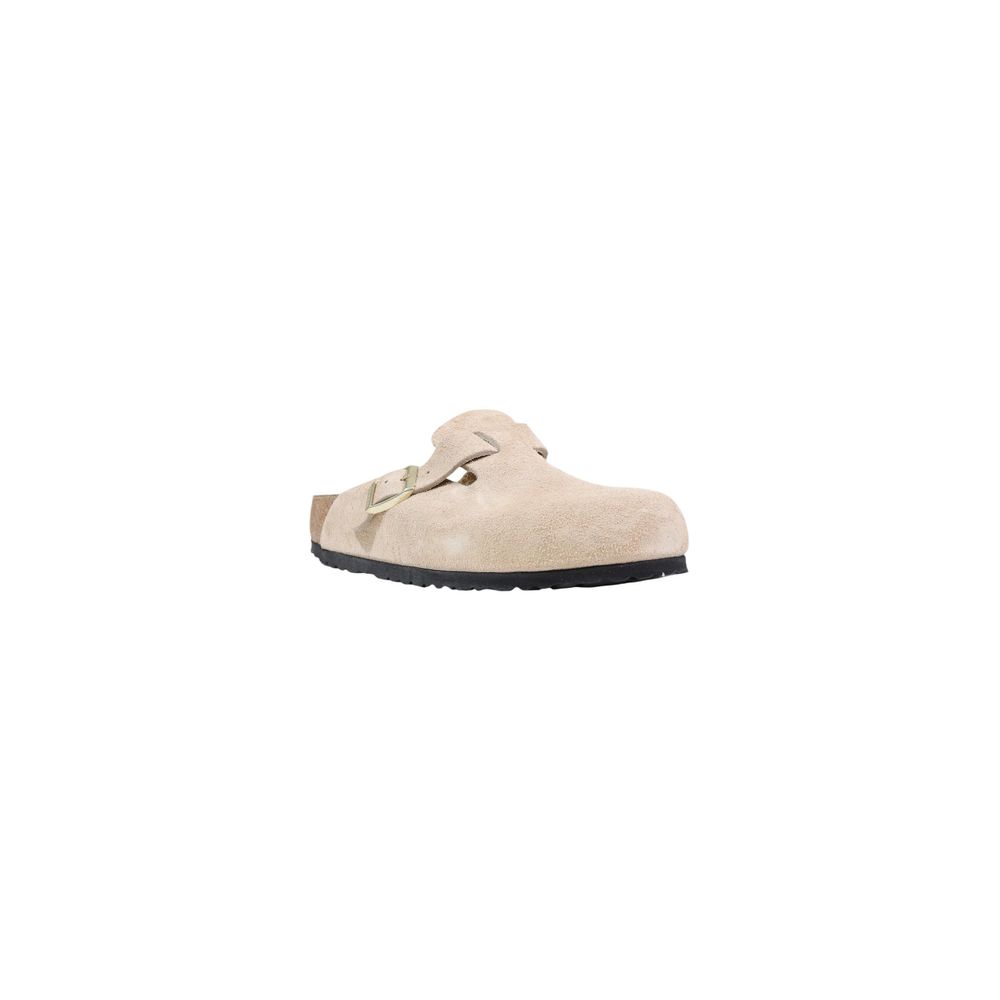 Birkenstock Boston Beige Suede Leather Clogs for Women