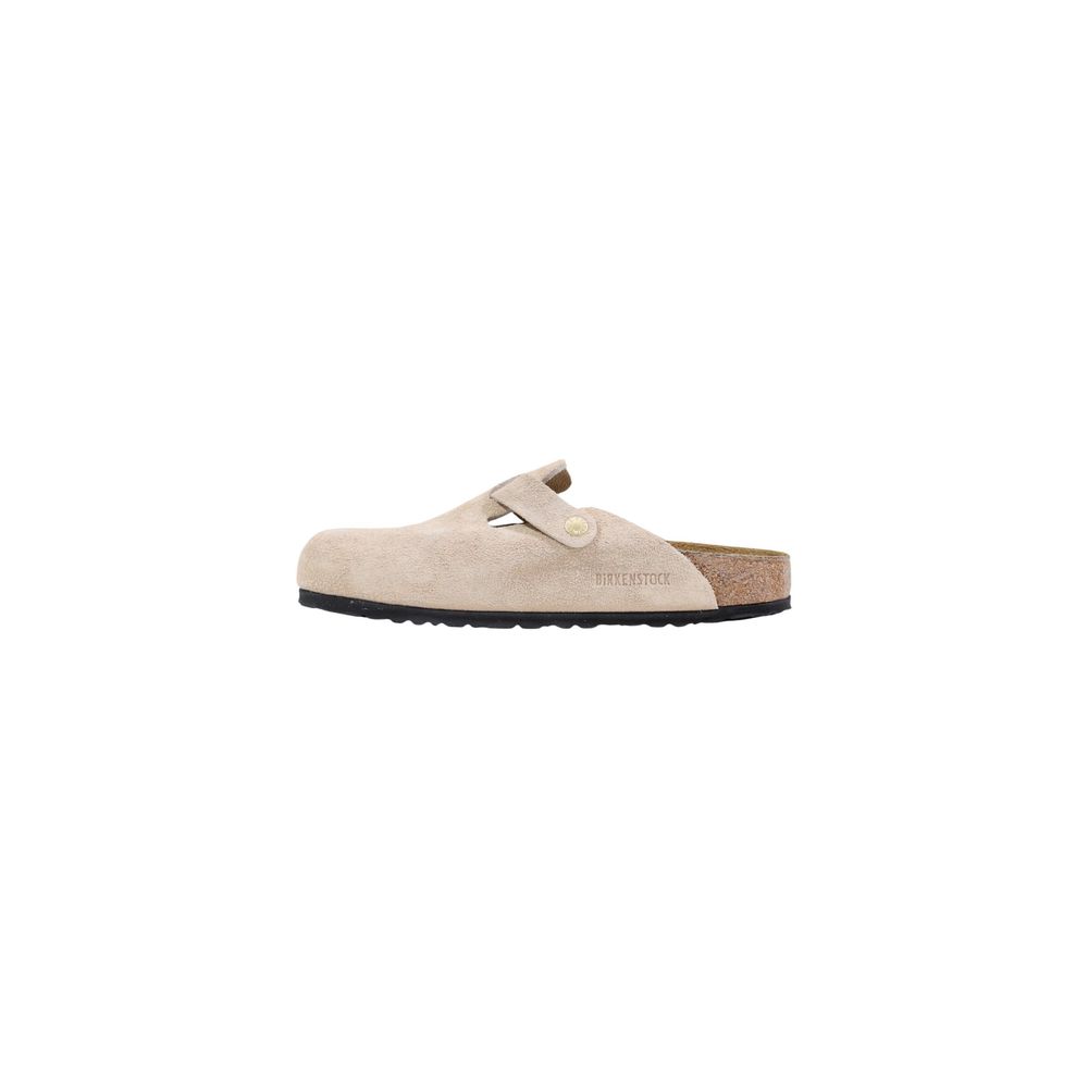 Birkenstock Boston Beige Suede Leather Clogs for Women