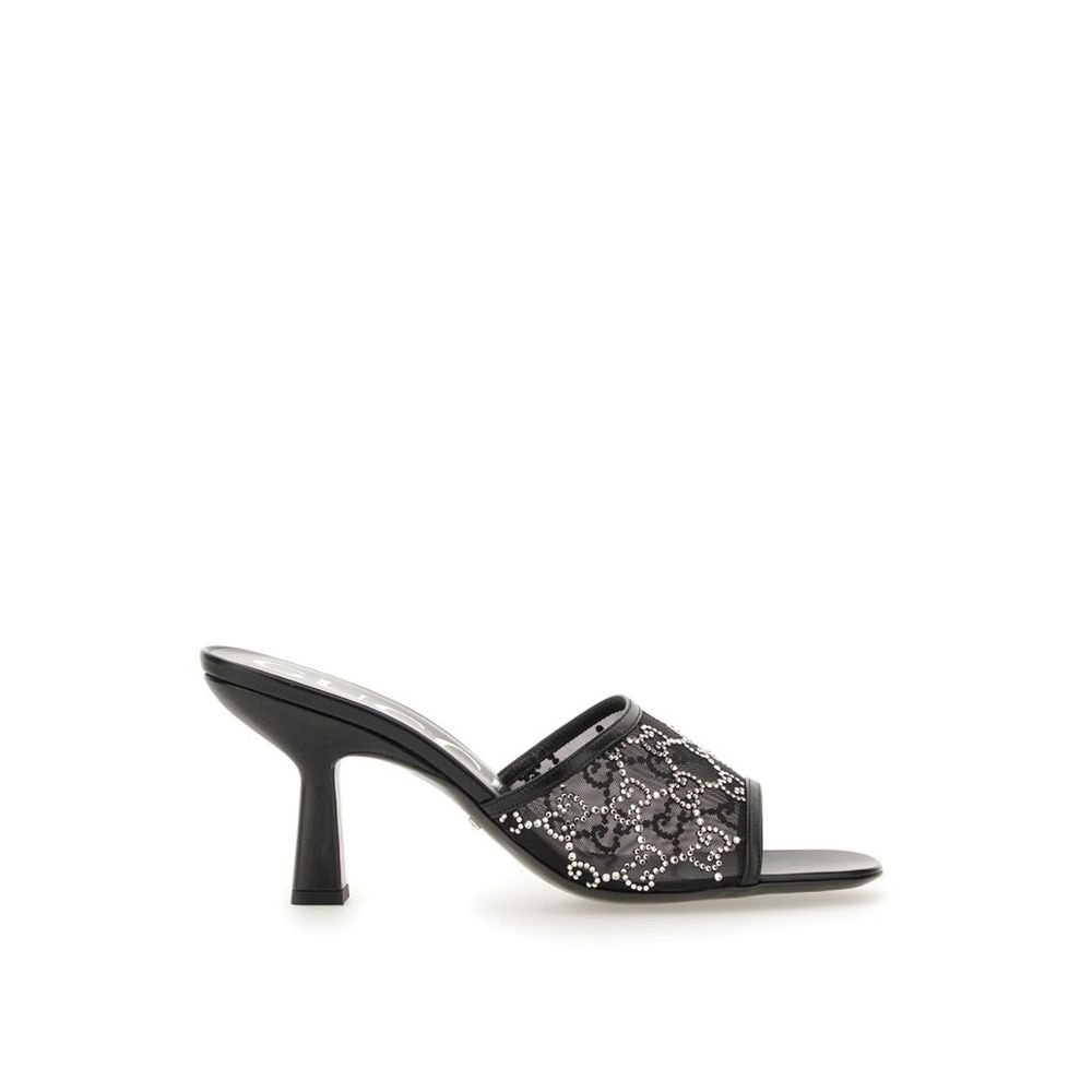Gucci Black Polyamide Mules with Crystals