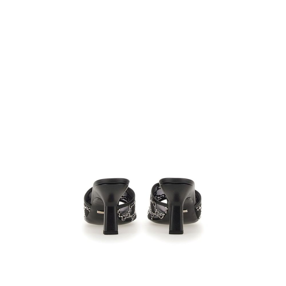 Gucci Black Polyamide Mules with Crystals