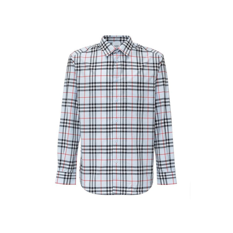 Burberry Blue Cotton Dress Shirt for Men