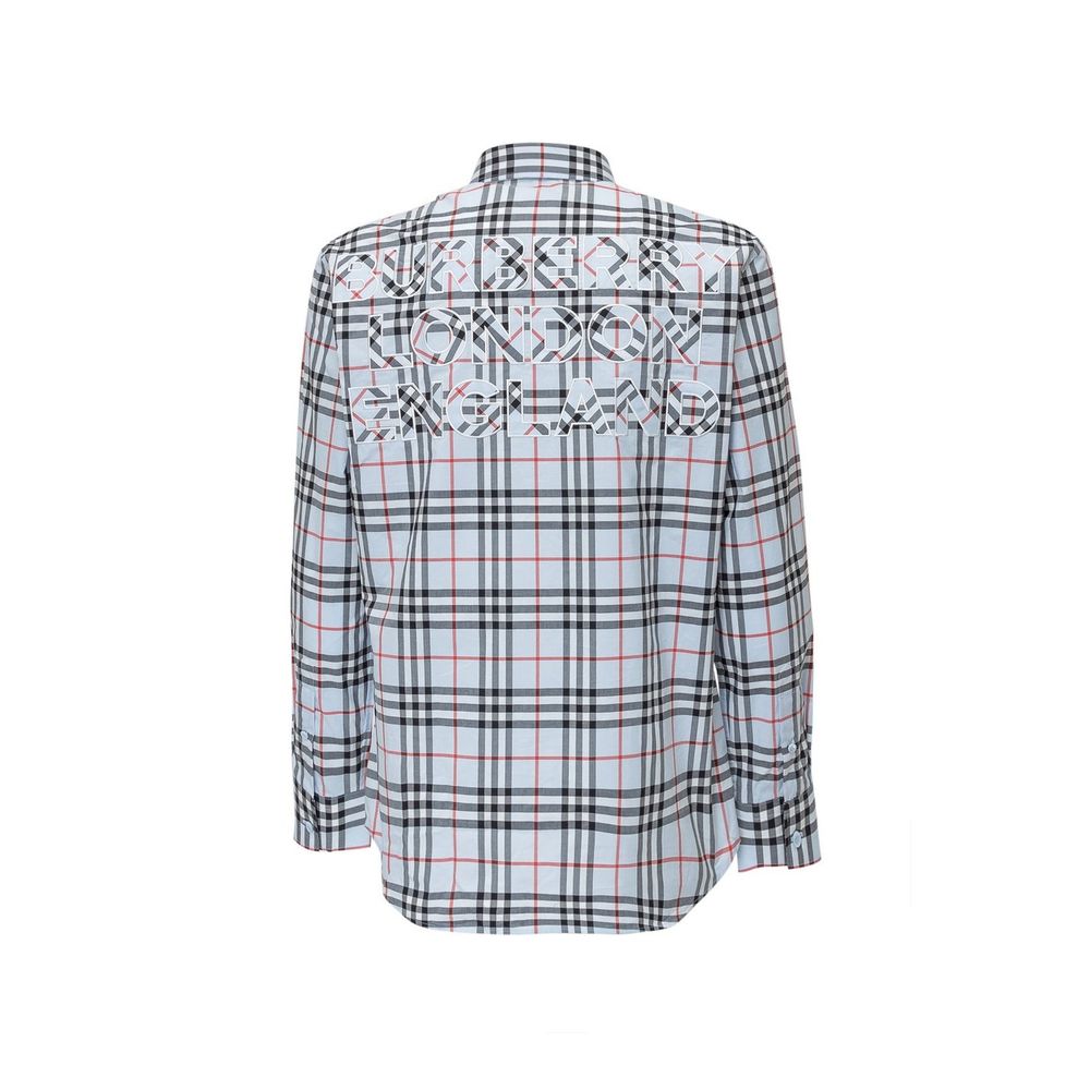 Chemise en coton bleue Burberry pour homme