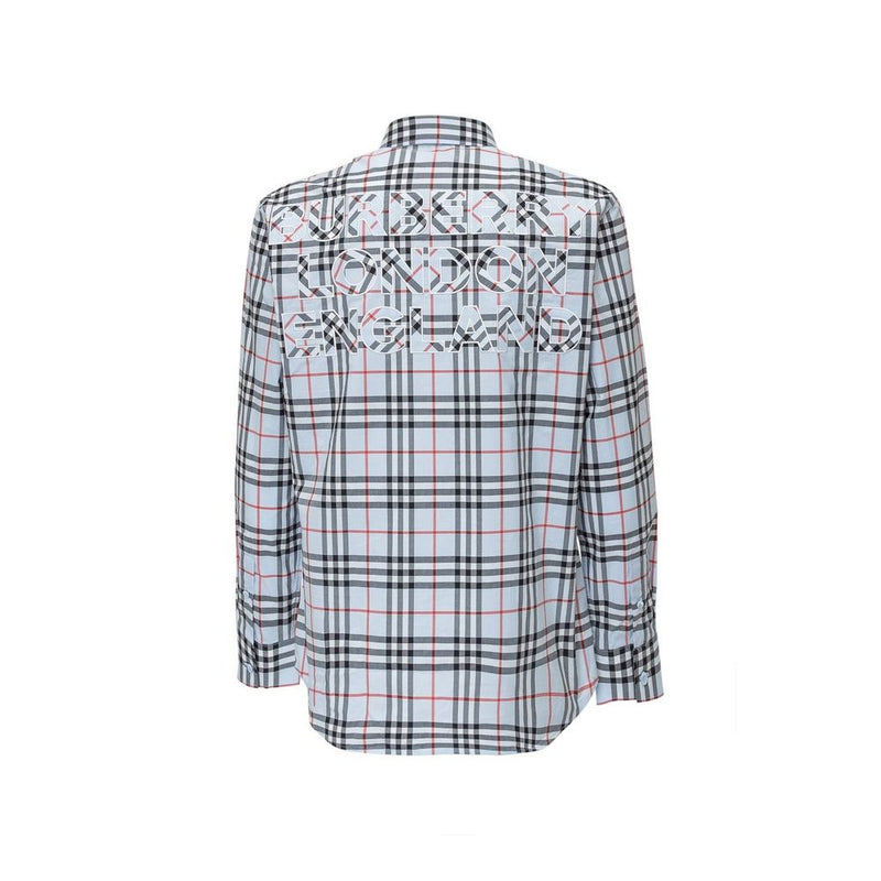 Burberry Blue Cotton Dress Shirt for Men