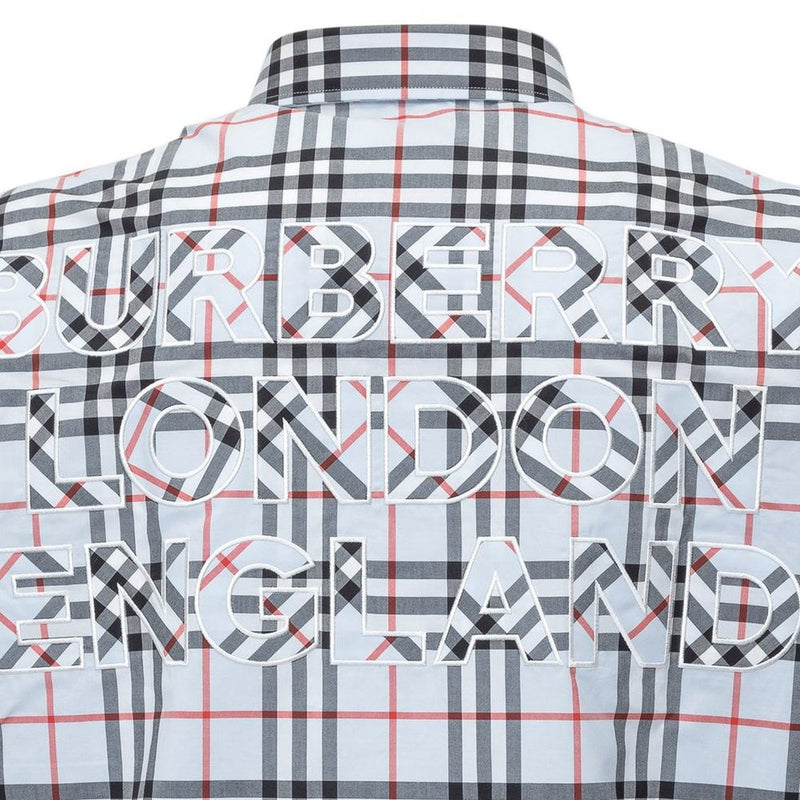 Burberry Blue Cotton Dress Shirt for Men